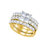 14kt Yellow Gold Womens Princess Diamond Bridal Wedding Engagement Ring Band Set 3.00 Cttw 67294 - shirin-diamonds