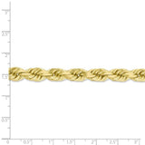 10K Yellow Gold 8mm Handmade Diamond Cut Rope Chain 24 Inch