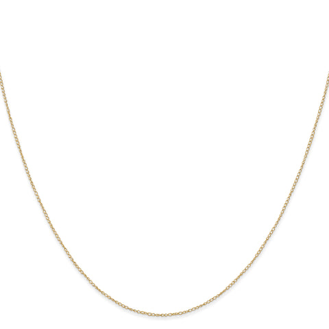 14k Yellow Gold Thin 18in 0.42mm Carded Curb Necklace Chain