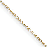 14k Yellow Gold Thin 18in 0.42mm Carded Curb Necklace Chain