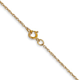 14k Yellow Gold Thin 18in 0.60mm Carded Cable Rope Necklace Chain