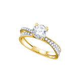 14kt Yellow Gold Womens Round Diamond Solitaire Bridal Wedding Engagement Ring 1-1/3 Cttw 70304 - shirin-diamonds