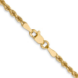 14K 2.5mm Diamond-Cut Lightweight Rope Chain (Weight: 7.35 Grams, Length: 20 Inches)