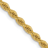 14K 2.5mm Solid Rope Chain (Weight: 14.88 Grams, Length: 30 Inches)