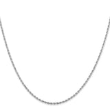 14K White Gold 1.3mm Diamond-Cut Rope Chain (Weight: 3.55 Grams, Length: 20 Inches)