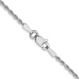 14K White Gold 1.3mm Diamond-Cut Rope Chain (Weight: 3.55 Grams, Length: 20 Inches)