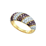 10kt Yellow Gold Womens Round Cognac-brown Colored Diamond Band Ring 1.00 Cttw 71245 - shirin-diamonds