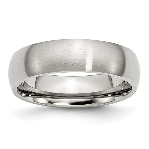 Stainless Steel 6mm Brushed Band Ring 8 Size