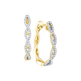 10kt Yellow Gold Womens Round Diamond Hoop Earrings 1/2 Cttw 74485 - shirin-diamonds