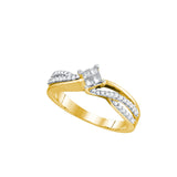 14kt Yellow Gold Womens Princess Diamond Cluster Promise Bridal Ring 1/3 Cttw 74742 - shirin-diamonds