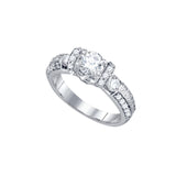 14kt White Gold Womens Round Diamond Solitaire Bridal Wedding Engagement Ring 1-1/2 Cttw 78628 - shirin-diamonds