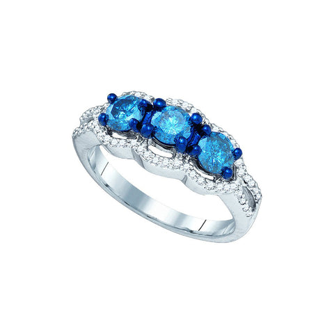 10kt White Gold Womens Round Diamond 3-stone Bridal Wedding Engagement Ring 1-1/5 Cttw 79489 - shirin-diamonds