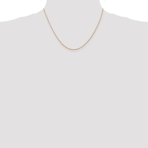 14k Rose Gold .7 mm Carded Cable Rope Chain 7RR - shirin-diamonds