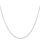 14K White Gold Thin 18in 1.00mm Carded Cable Rope Necklace Chain