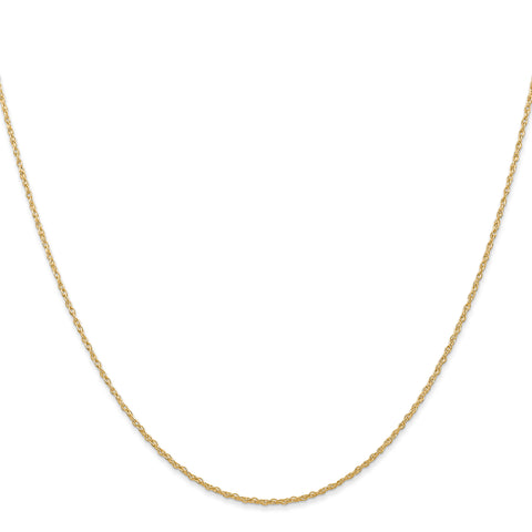 14k Yellow Gold Thin 18in 1.00mm Carded Cable Rope Necklace Chain