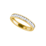 14kt Yellow Gold Womens Round & Baguette Diamond Band Ring 1/2 Cttw 81097 - shirin-diamonds
