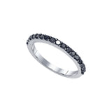 10kt White Gold Womens Round Black Colored Diamond Band Ring 1/2 Cttw 83292 - shirin-diamonds