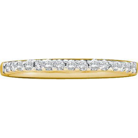 14k Yellow Gold Round Diamond Womens Slender Stackable Size 10 Wedding Band 1/6 Cttw 84756 - shirin-diamonds