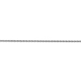 14K White Gold Thin 18in 0.95mm Carded Cable Rope Necklace Chain