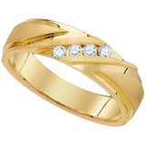 10k Yellow Gold Mens Round Diamond Channel-set Wedding Anniversary Band Ring 1/6 Cttw 85690 - shirin-diamonds