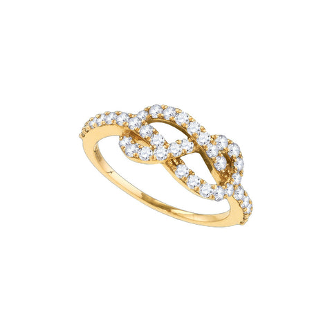 10k Rose Gold Womens Round Diamond Infinity Woven Love Anniversary Ring 3/4 Cttw 86951 - shirin-diamonds