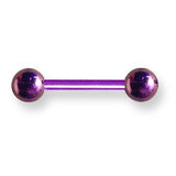 body jewelry Solid Titanium BB 12G (2mm) 5/8 (15mm) Long w 6mm Titanium Balls Pink BBT12-60-66-PKT<BR>