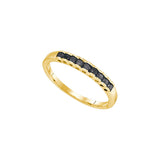 10kt Yellow Gold Womens Princess Black Colored Diamond Band Ring 1/4 Cttw 89446 - shirin-diamonds