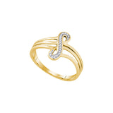 10kt Yellow Gold Womens Round Diamond Vertical Infinity Strand Ring 1/20 Cttw 89728 - shirin-diamonds