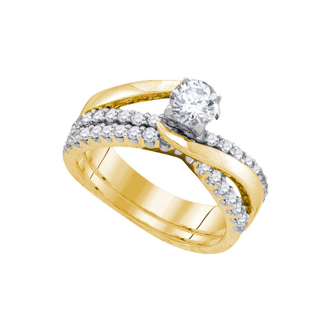 14kt Yellow Gold Womens Round Diamond Bridal Wedding Engagement Ring Band Set 1.00 Cttw 89923 - shirin-diamonds