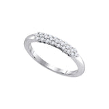 10kt White Gold Womens Round Diamond Band Ring 1/4 Cttw 89988 - shirin-diamonds