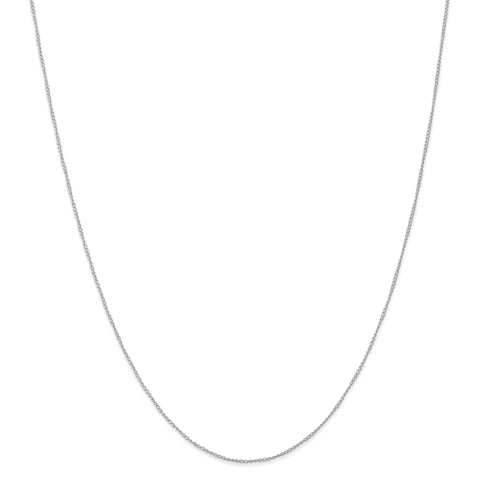 14k White Gold Carded Curb Chain 8CW - shirin-diamonds