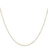 14k Yellow Gold Thin 18in 0.51mm Carded Curb Necklace Chain