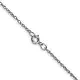 14K White Gold Thin 18in 0.95mm Carded Cable Rope Necklace Chain