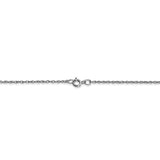 14k White Gold .95 mm Carded Cable Rope Chain 8RW - shirin-diamonds