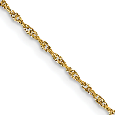 14k Yellow Gold 18in 0.95mm Carded Necklace Chain