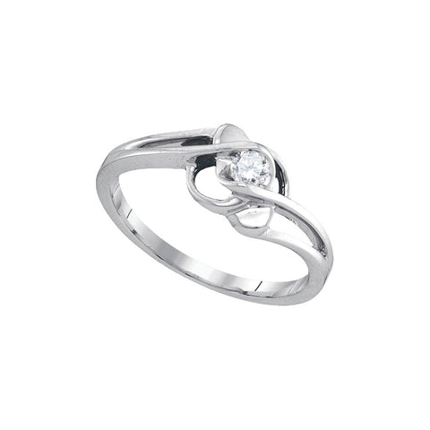 10kt White Gold Womens Round Diamond Solitaire Promise Bridal Ring 1/6 Cttw 90037 - shirin-diamonds