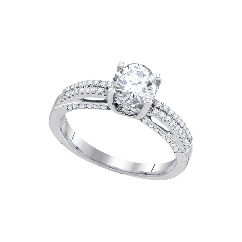 14kt White Gold Womens Round Diamond Solitaire Bridal Wedding Engagement Ring 1-1/5 Cttw 90060 - shirin-diamonds