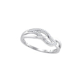 10kt White Gold Womens Round Diamond Woven Strand Band Ring 1/10 Cttw 92089 - shirin-diamonds