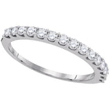 14kt White Gold Womens Round Diamond Band Wedding Anniversary Ring 1/2 Cttw 92245 - shirin-diamonds