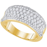 14k Yellow Gold Womens Round Diamond Pave Wedding Anniversary Band Ring 1-1/3 Cttw 92717 - shirin-diamonds