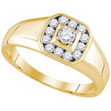 14kt Yellow Gold Mens Round Diamond Cluster Ring 1/2 Cttw 92723 - shirin-diamonds