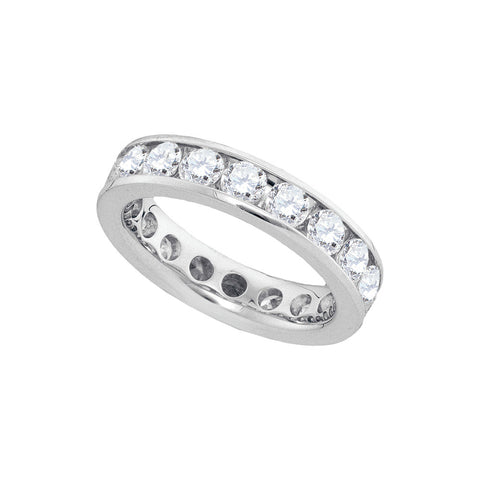 14kt White Gold Womens Round Channel-set Diamond Eternity Wedding Band 3.00 Cttw 93070 - shirin-diamonds