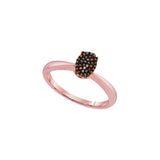 10kt Rose Gold Womens Round Red Colored Diamond Oval Cluster Ring 1/10 Cttw 93266 - shirin-diamonds