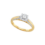 10kt Yellow Gold Womens Round Diamond Solitaire Bridal Wedding Engagement Ring 1/10 Cttw 94067 - shirin-diamonds