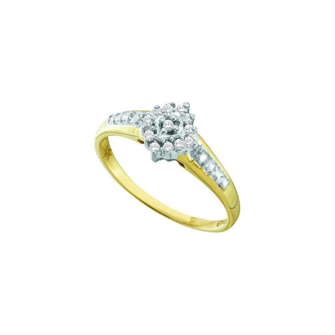 10kt Yellow Gold Womens Round Diamond Cluster Ring 1/10 Cttw 9507 - shirin-diamonds