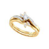 10k Yellow Gold Womens Round Diamond Bridal Wedding Engagement Ring Band Set 1/4 Cttw 95673 - shirin-diamonds