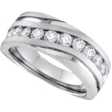10kt White Gold Mens Round Diamond Band Wedding Anniversary Ring 1/2 Cttw 96313 - shirin-diamonds