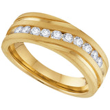10kt Yellow Gold Mens Round Diamond Band Wedding Anniversary Ring 1.00 Cttw 96314 - shirin-diamonds
