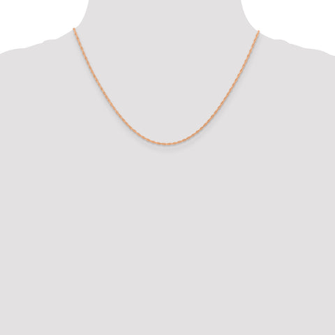 14k Rose Gold 1.15mm Carded Cable Rope Chain 9RR - shirin-diamonds