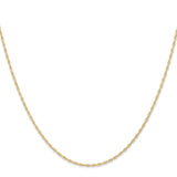 14K Yellow Gold 1.35mm Carded Pendant Rope Chain Necklace - Fine Jewelry Gift